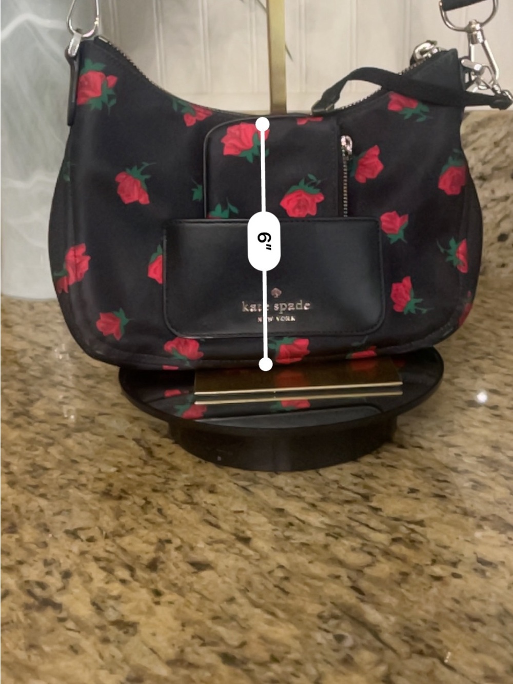 EUC Kate Spade nylon Chelsea Rose Crossbody Bag & Coin Purse - Picture 6 of 14